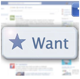 diseño gráfico botón lo quiero en las redes sociales Facebook