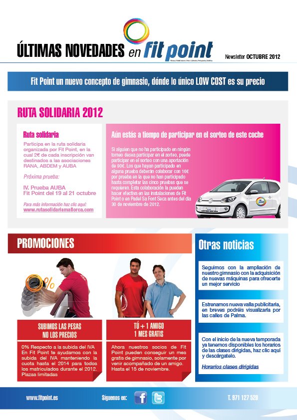 Diseño gráfico boletín informativo gimnasio